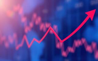 Stock market trends demonstrate significant growth and upward movement in financial data analysis photo
