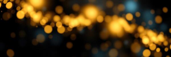 Golden bokeh lights create a magical atmosphere during an evening celebration in a dimly lit venue photo