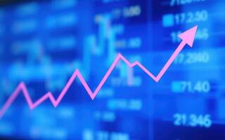 Stock market trend shows significant upward movement with increasing investor confidence in financial markets photo