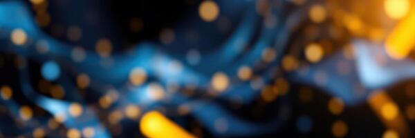 Colorful abstract design with glowing particles in blue and orange hues creating a dynamic visual effect in a dark background photo