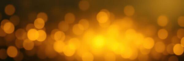 Golden bokeh lights create a warm, enchanting atmosphere in a festive setting during the evening hours photo