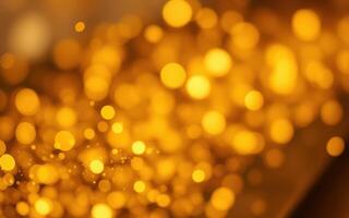 Golden bokeh lights create a warm and inviting atmosphere perfect for celebrations and gatherings photo