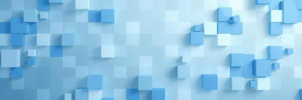 Colorful abstract geometric shapes create a modern digital pattern in shades of blue and white on a textured background photo