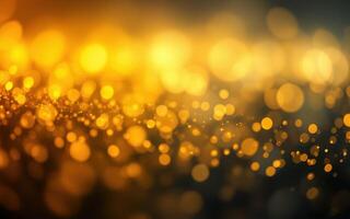 Beautiful golden bokeh lights create a warm and inviting atmosphere during a celebration or special occasion at night photo