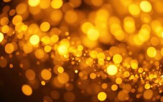 Golden bokeh lights create a warm and festive atmosphere for celebrations and gatherings at night photo
