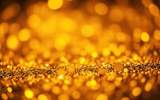 Sparkling golden bokeh creates a mesmerizing backdrop filled with warm tones and light reflections photo