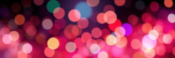 Colorful lights create a vibrant atmosphere at an evening celebration in an urban location photo