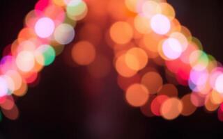 Colorful bokeh lights create a festive atmosphere during a nighttime celebration in a vibrant setting photo
