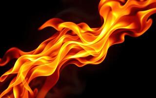 Flames dance gracefully against a dark background showcasing vibrant colors and fluid movement photo
