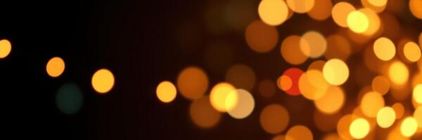 Glittering golden lights create a warm, enchanting atmosphere during a festive celebration in the evening photo