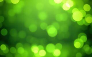 Vibrant green bokeh lights create a serene, nature-inspired atmosphere perfect for relaxation and creativity photo