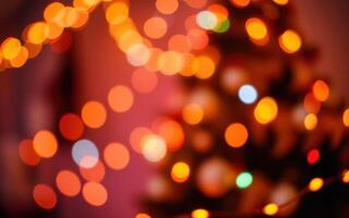 Colorful lights illuminate a festive atmosphere during the holiday season in a cozy indoor setting photo
