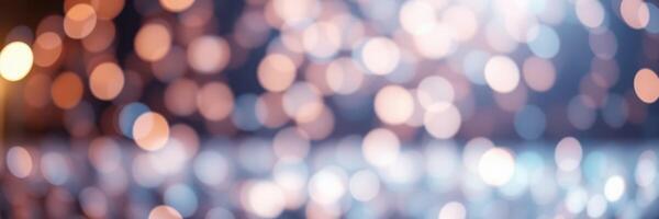 Colorful bokeh lights create a festive atmosphere during a lively event by the water at night photo