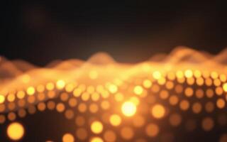 Abstract glowing patterns represent a digital landscape with luminous dots creating depth and texture photo