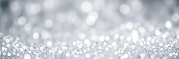 Shimmering silver bokeh effect creates a dazzling backdrop for celebrations and special events photo