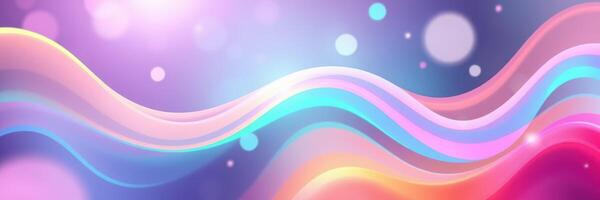 Colorful abstract wave pattern with soft bokeh lights creating a dreamy atmosphere in a digital artwork photo