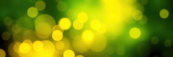 Bright and colorful bokeh lights create an enchanting atmosphere in a vibrant green and yellow setting photo