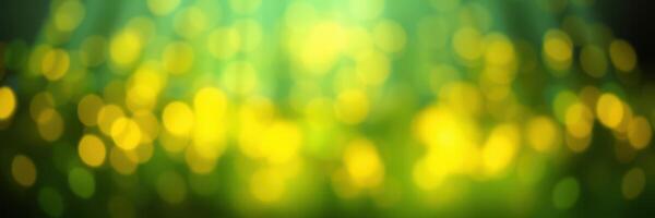 Vibrant abstract background featuring golden bokeh lights with a green glow in a dreamy atmosphere photo