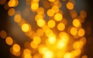 Warm golden bokeh lights create a festive atmosphere in a cozy indoor setting during the evening hours photo