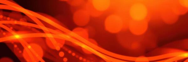 Vibrant abstract background with flowing lines and warm bokeh lights in shades of orange photo