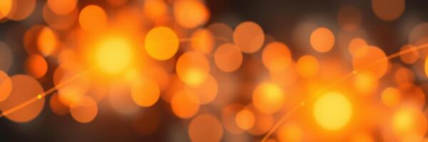 Bright orange bokeh lights twinkling in a festive atmosphere during an evening celebration photo