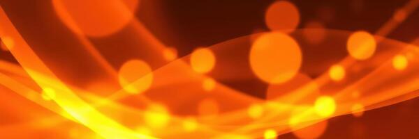 Vibrant orange abstract background with swirling patterns and glowing dots creating a dynamic and warm atmosphere photo