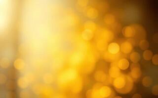 Warm golden bokeh lights create a soft, shimmering background in a tranquil setting at sunset photo