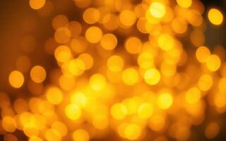 Warm golden bokeh lights create a festive atmosphere during a celebration at night in an urban setting photo
