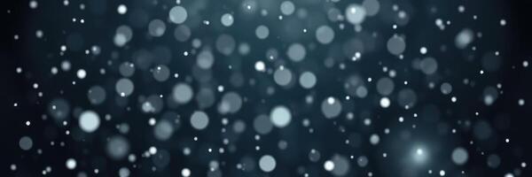 Beautiful sparkling bokeh effect with blurred light orbs on a dark background creating a magical atmosphere at night photo