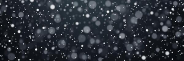 Gentle snowfall creates a serene atmosphere in a quiet winter night landscape photo