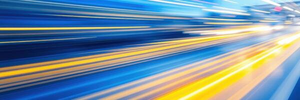 Motion blur captures the dynamic energy of city lights during twilight hours photo