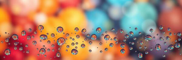 Colorful background with water droplets reflecting light in an abstract artistic display photo
