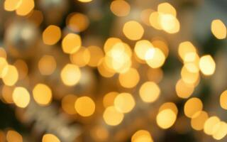 Warm golden lights create a cozy atmosphere during the holiday season in a festive setting photo