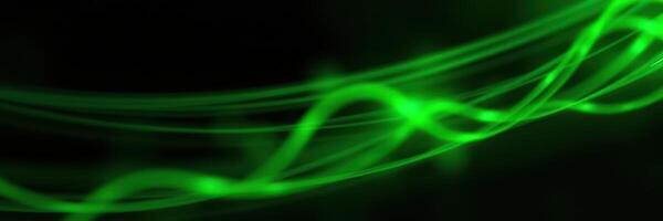 Green wave patterns swirling in the dark background create an intriguing visual experience photo