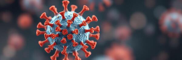 Virus structure with spikes shown in detail against a blurred background highlighting the importance of microscopic analysis photo
