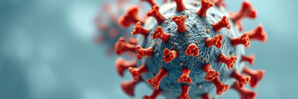 Detailed illustration of a coronavirus particle showcasing its structure and spikes in a scientific context photo