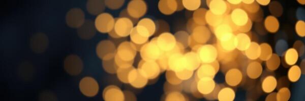 Warm golden bokeh lights create a festive atmosphere during evening celebrations in an urban setting photo