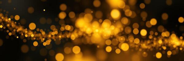Golden shimmering particles create a magical backdrop for celebrations and festive events in an elegant display photo