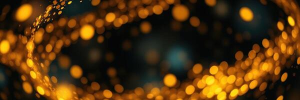 Vibrant circles of light create a mesmerizing golden glow in a dark background during an evening celebration photo