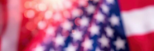 Colorful depiction of the American flag with a soft glow highlighting stars and stripes photo