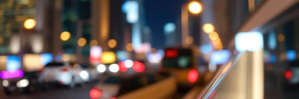 City night life captures the vibrancy and energy of urban streets filled with colorful lights and busy traffic photo