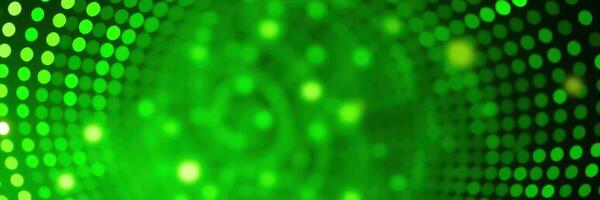 Vibrant green light patterns create an energetic atmosphere in a modern digital display photo