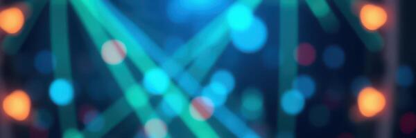 Colorful light patterns create a vibrant atmosphere during a nighttime music festival celebration in the city photo
