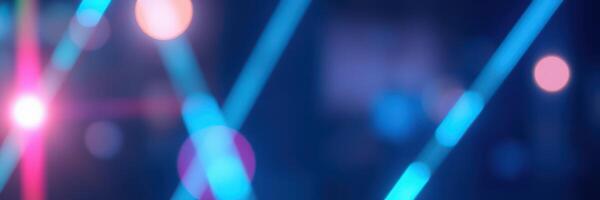 Colorful neon lights create a vibrant atmosphere in an urban nightlife setting during a lively evening event photo