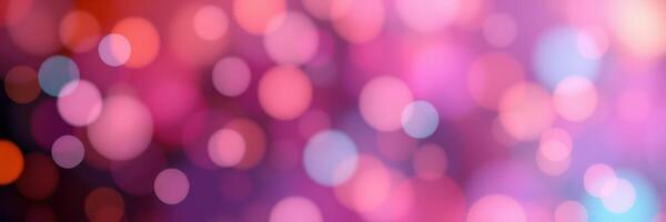 Soft bokeh lights create a magical atmosphere with pink and purple tones for a festive occasion photo
