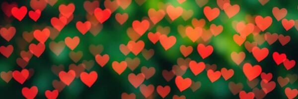 Colorful heart shapes create a romantic backdrop filled with warmth and joy in a dreamy outdoor setting during a sunny day photo