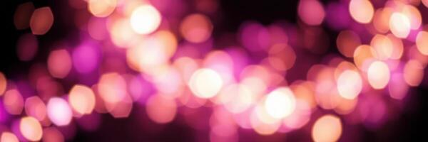 Beautiful purple and pink bokeh lights create a magical atmosphere for celebrations and festivities photo
