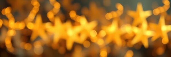 Festive decoration featuring glowing stars in a warm, enchanting setting during the holiday season photo