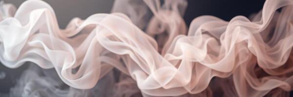 Elegant swirls of smoke dancing in soft light during a creative art session on a calm evening photo