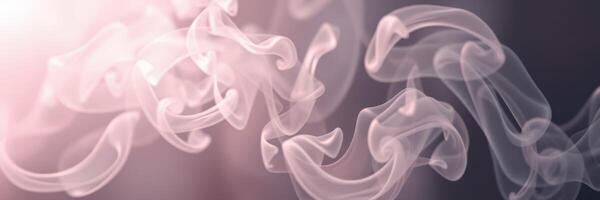 Wisps of smoke dance gracefully in soft light creating an ethereal atmosphere photo